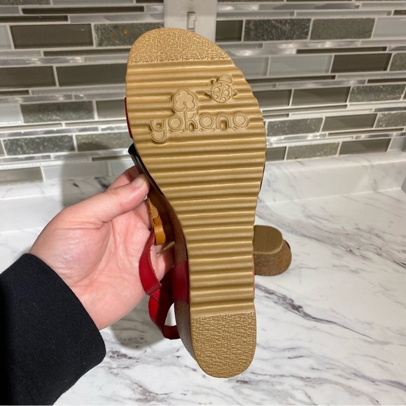 Yokono wedge sandals leather cork Lady Bug stamp made in Spain - Picture 12 of 13